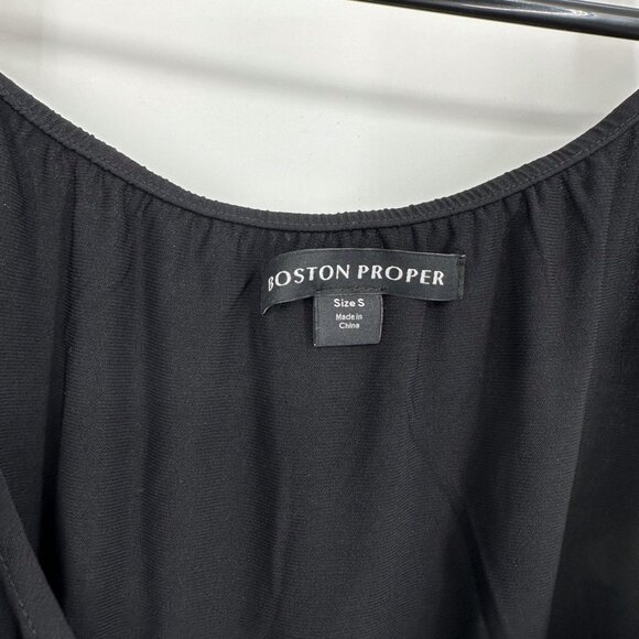 Boston Proper So Chic Chain Strap Blouson Tank Black Size Small - Picture 2 of 5